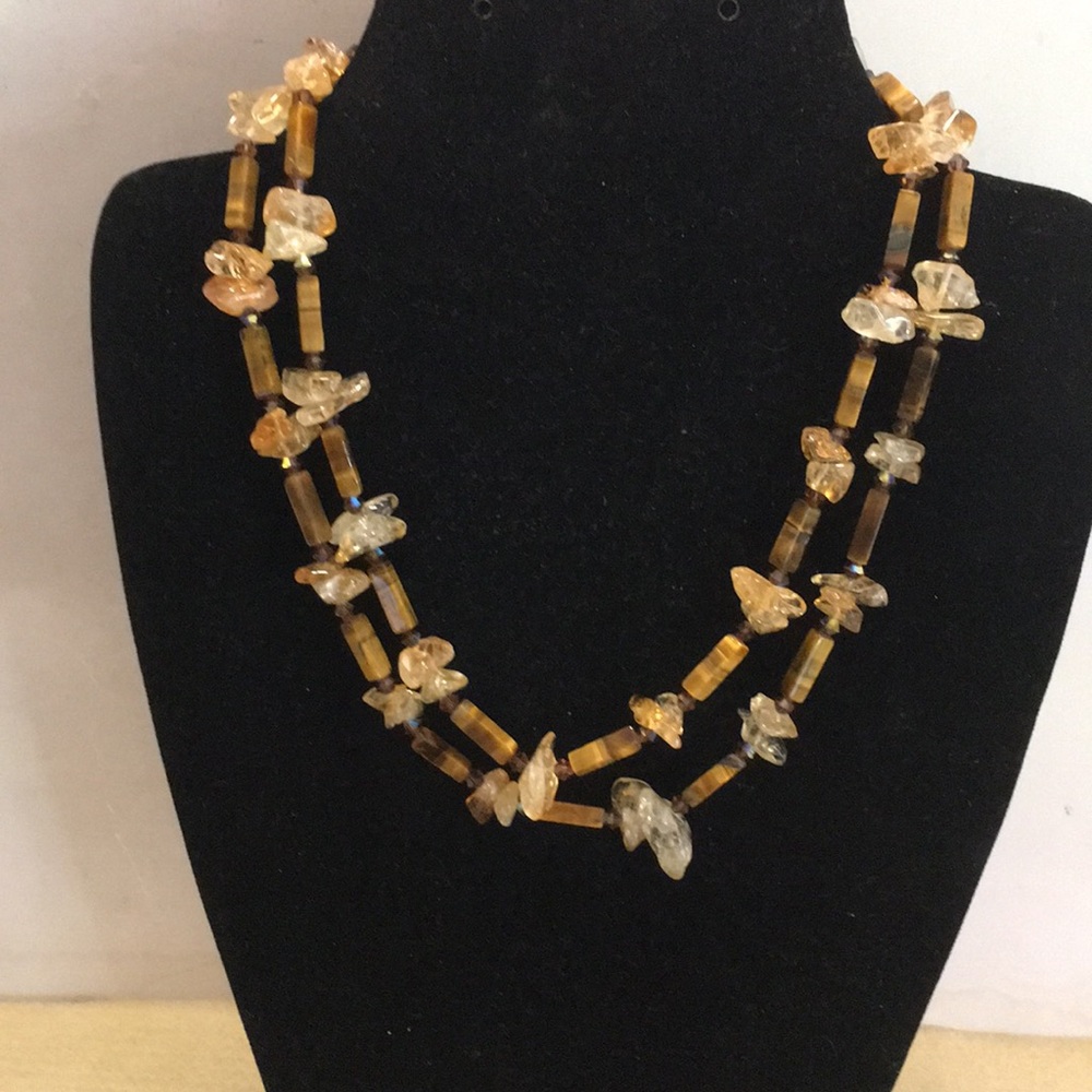 SS Citrine and Tiger’s Eye Necklace